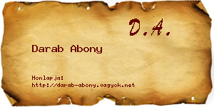 Darab Abony névjegykártya